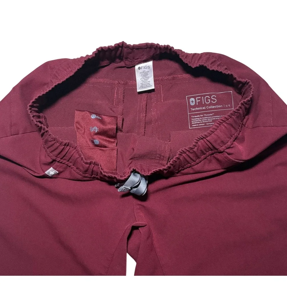 FIGS Tansen Burgundy Jogger Healthcare Scrub Pants Mens Size Small/Short